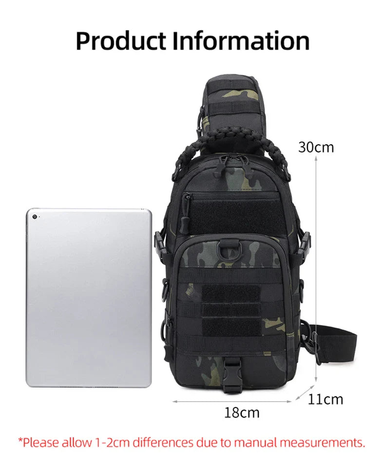 Camping Tactical Chest Bag – MOLLE Sling Backpack for Men, Outdoor Hiking, Cycling & Fishing