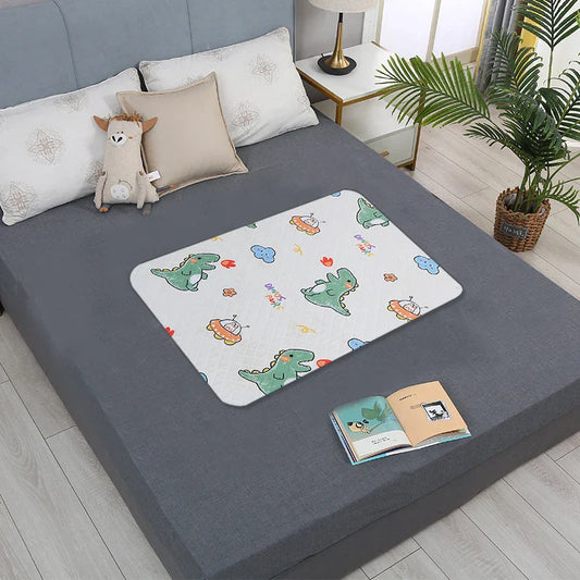 Waterproof Baby Mattress Protector – Washable Urine Mat with Cute Cartoon Design | Breathable Diaper Bedding Pad for Toddlers