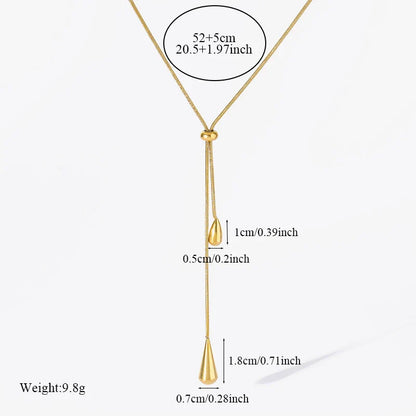 GANEMLY 316L Stainless Steel Water Drop Pendant Necklace – Trendy 18K Gold Plated Women’s Jewelry Gift