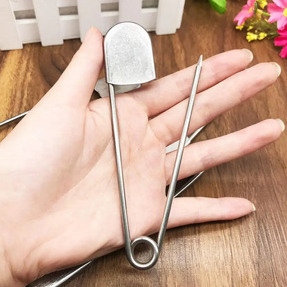Large Stainless Steel Safety Pin – 12.8cm DIY Sewing Tool, Accessory Needle for Fixing Files (1pc)