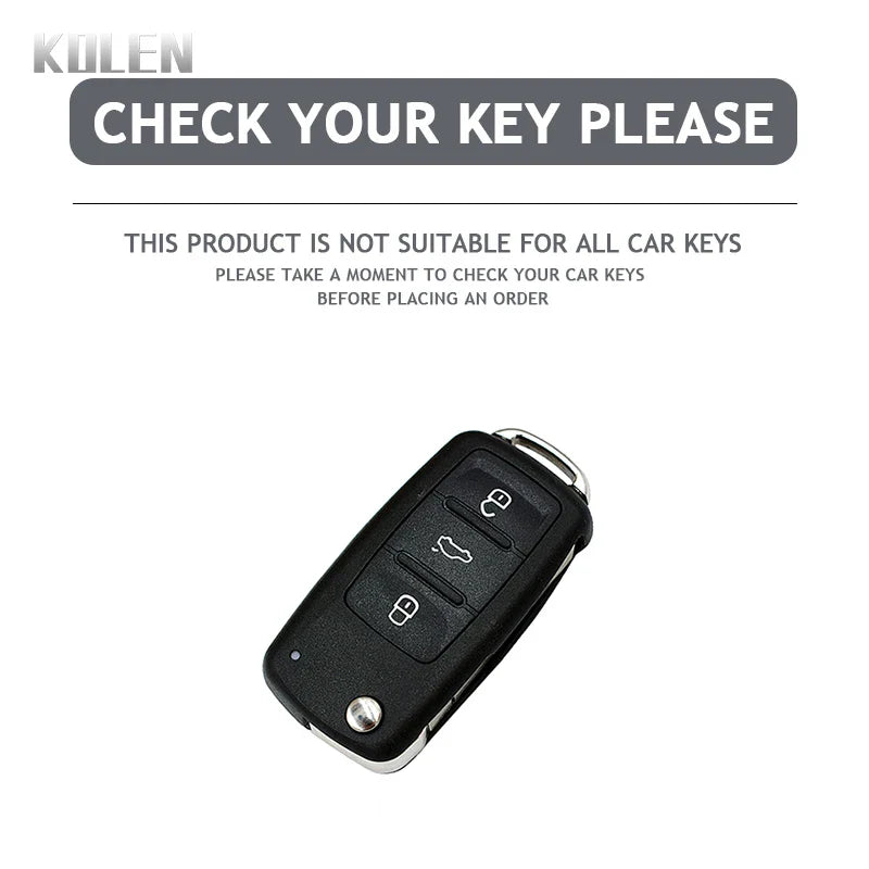 ABS Carbon Fiber Car Key Case Cover for VW, SEAT & Skoda – Fits Polo, Golf, Passat, Beetle, Tiguan, Leon, Altea, Octavia, Kodiaq