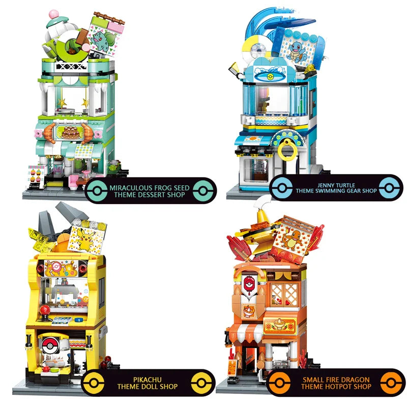 Original Pokémon Crane Game Block Set — Pikachu, Charizard, Squirtle & Bulbasaur Educational Model Toys for Kids’ Gifts