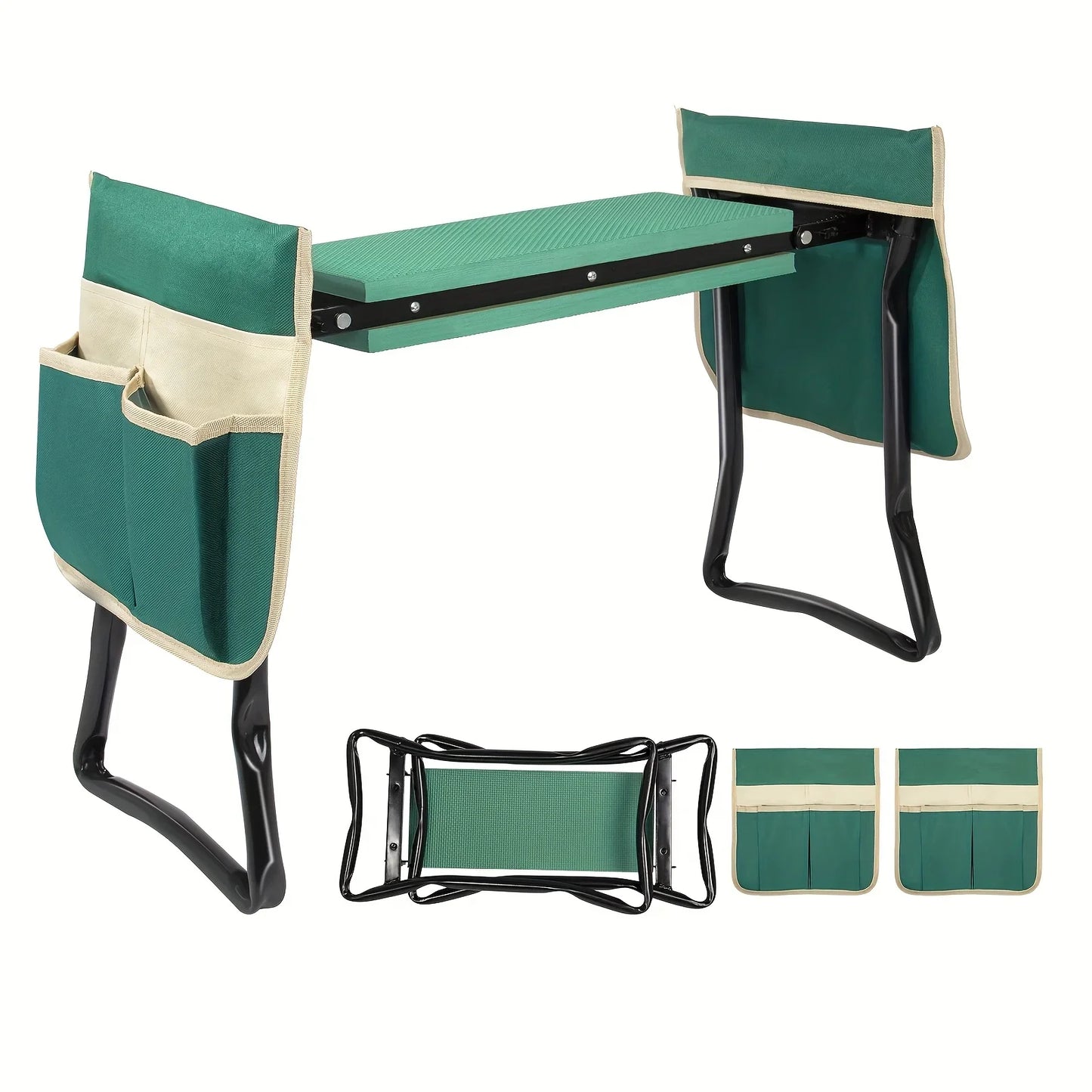 Upgraded Foldable Garden Kneeler & Seat – Heavy-Duty Gardener Stool with Thickened Soft Kneeling Pad