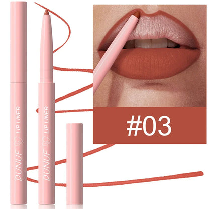 Matte Red Brown Lip Liner Pencil – Waterproof Slim Lip Contour Pen with Tapered Nib Long-Lasting Lip Stain