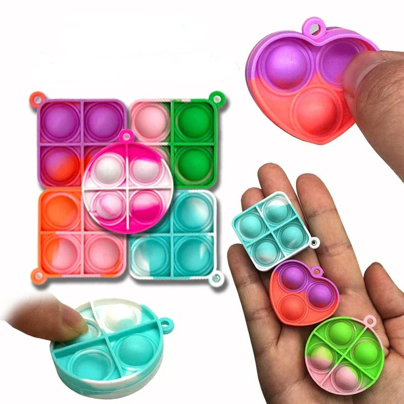 20Pcs Mini Pop Keychain Sensory Fidget Toys - Classroom Prizes, Kids Birthday Party Favors, Goodie Bag Stuffers