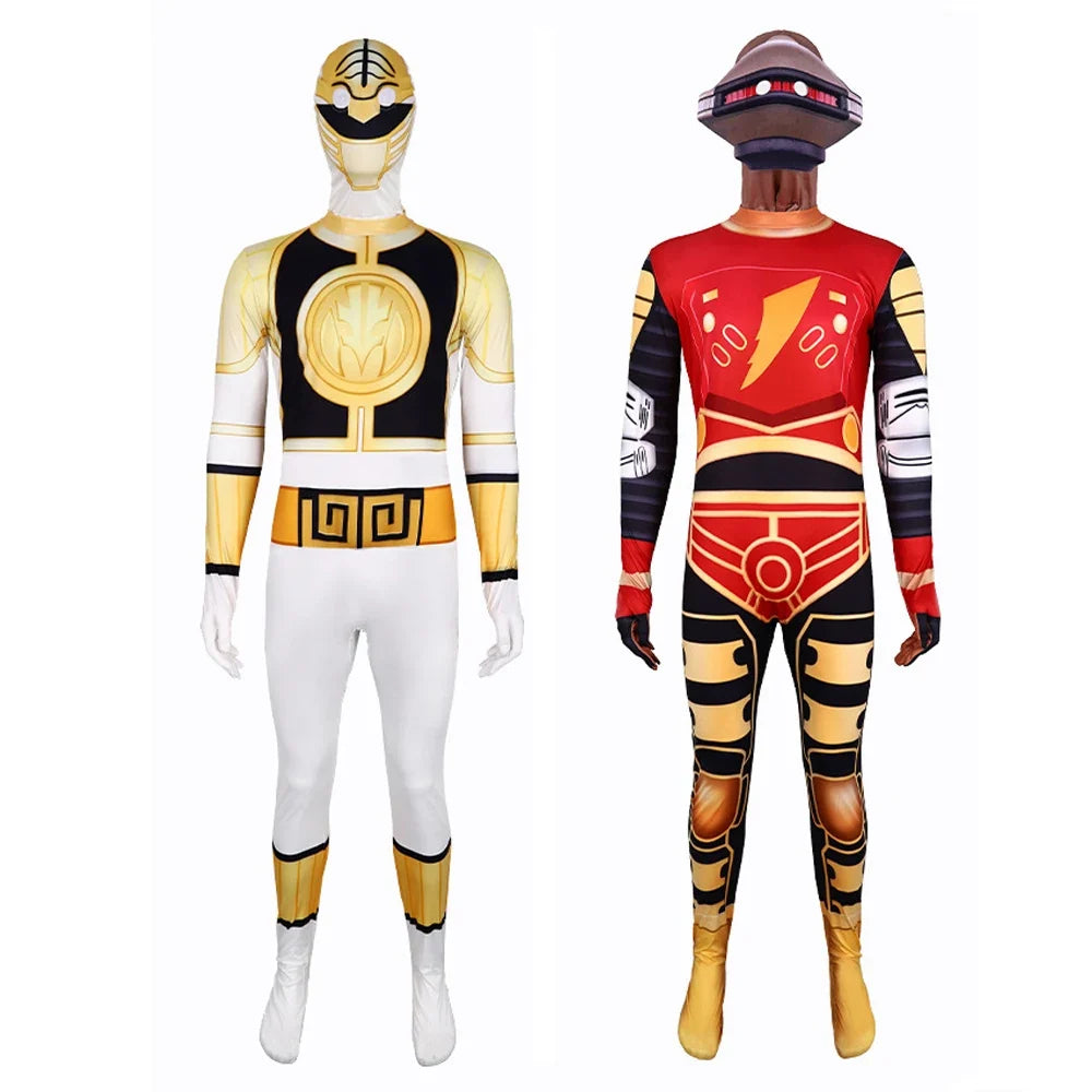 Samurai Ranger Cosplay Costume Set - Superhero Jumpsuit & Mask for Halloween and Birthday Parties