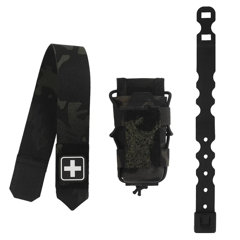 Tactical Tourniquet Pouch - Universal EMT Trauma First Aid Holder for Airsoft & Survival Gear