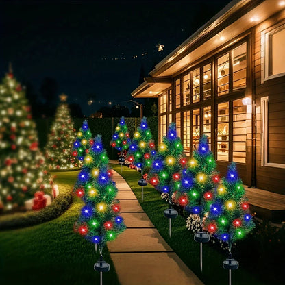 Outdoor Solar Christmas Tree Lights - Waterproof LED Lawn Lamps for Garden, Patio & Holiday Decor