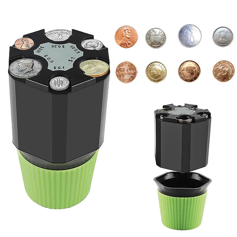 Car Piggy Bank – Large Capacity Plastic Coin Storage Box, Euro & Dollar Organizer, Kids Toy Gift Wallet