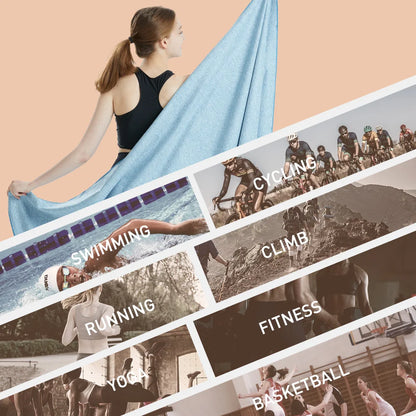 Microfiber Quick Dry Gym Towel – Silver ION Odor-Free Absorbent Workout Towel for Fast Sweat Drying