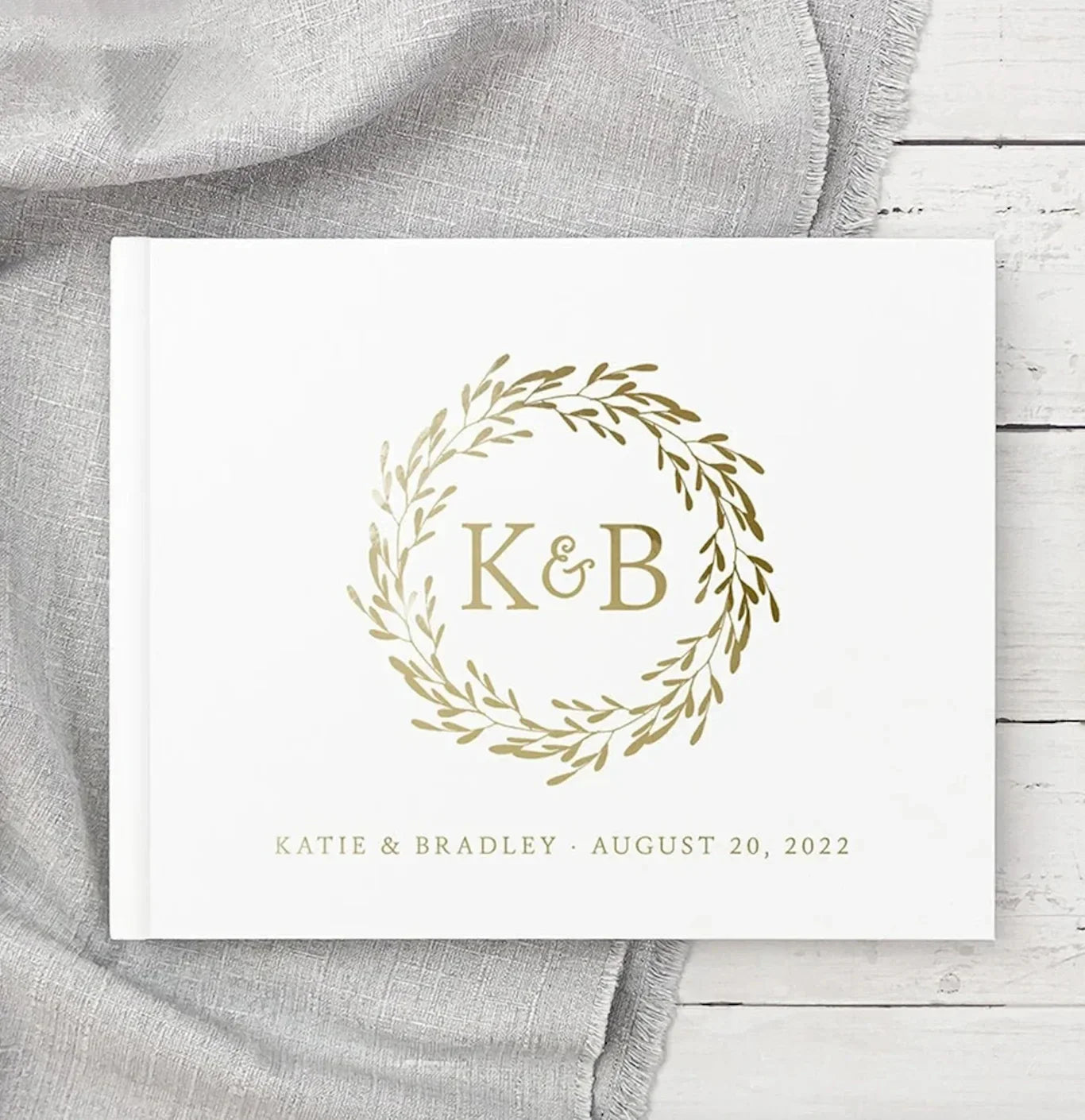 Personalized Wedding Guest Book - White/Black Elegant Keepsake, Photo Album & Signature Book for Messages
