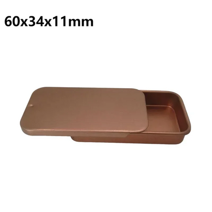 Metal Rectangular Tin Storage Box – Portable Slide-Cover Organizer for Candy, Pills & Small Items, Empty Tinplate Container