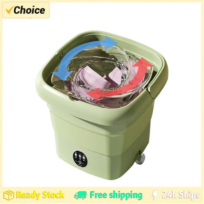 Folding Washing Machine Bucket – Portable Clothes & Socks Washer for Travel, EU/US/UK Plug