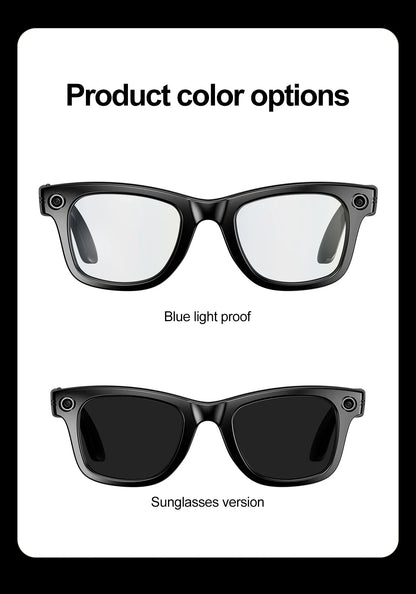 Smart AI Glasses — Video Recording, Photo Recognition, Translation, Bluetooth with 260mAh Battery, IP65 Waterproof