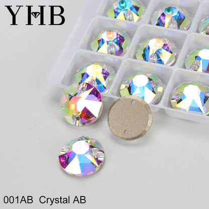 YHB XIRIUS AB Moonlight Glass Crystal — Flatback Sew-On Rhinestones for Garments, Clothes & Bags