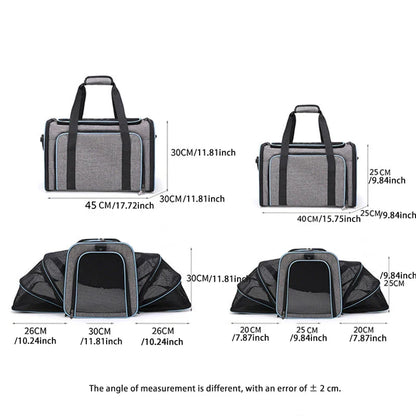 Foldable Pet Carrier Bag – Breathable Mesh Travel Bag for Small Dogs & Cats with Expandable Design