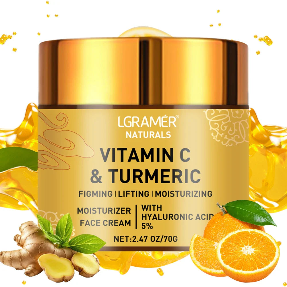 Turmeric Vitamin C Face Cream – Retinol Moisturizer for Firming, Repairing & Brightening Skin