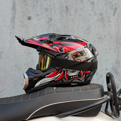Off-Road Motorcycle Helmet - Bicycle Downhill AM DH Mountain Bike Casco, Cross & Motocross Safety Helmet