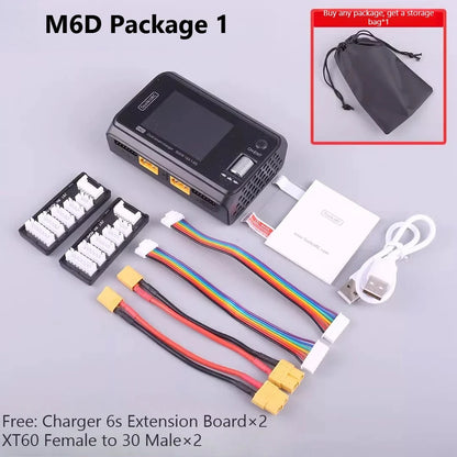 ToolkitRC M6D 500W Smart Charger - 15A Dual DC Charger & Discharger for 1-6S LiPo, LiHV, Li-Ion, NiMH & Pb Batteries
