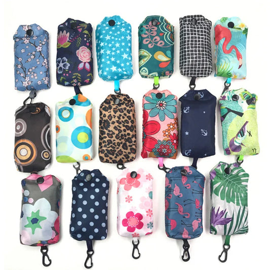 Fashionable Foldable Shopping Bag - Eco-Friendly, Large Capacity Tote with Convenient Folding Pouch for Travel and Groceries
