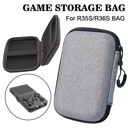 R36S/R35 Plus Game Console Storage Bag – EVA Hard Portable Carry Case for Game Accessories – Protective Case for R36S Console