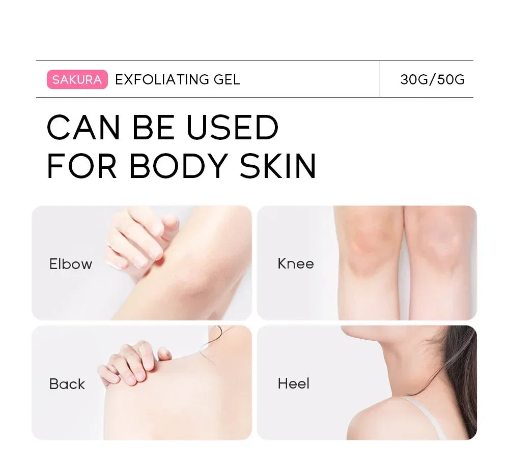 Sakura Exfoliating Peeling Gel — Moisturizing Nourishing Facial Scrub Cream for Skin Care, 30g/50g