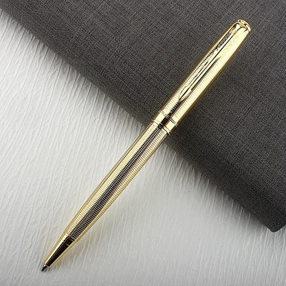 Luxury 0.7mm Metal Rollerball Pen – Blue Ink Gold Steel Signature Pen for Office & School Writing