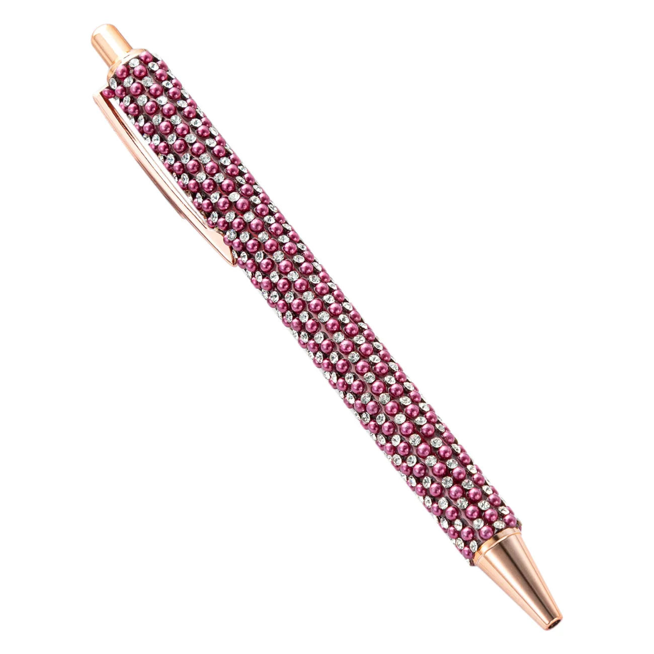 Lytwtw Pearl Rhinestone Ballpoint Pen – Luxury Rose Gold Metal Pen for Wedding, School & Office Supplies