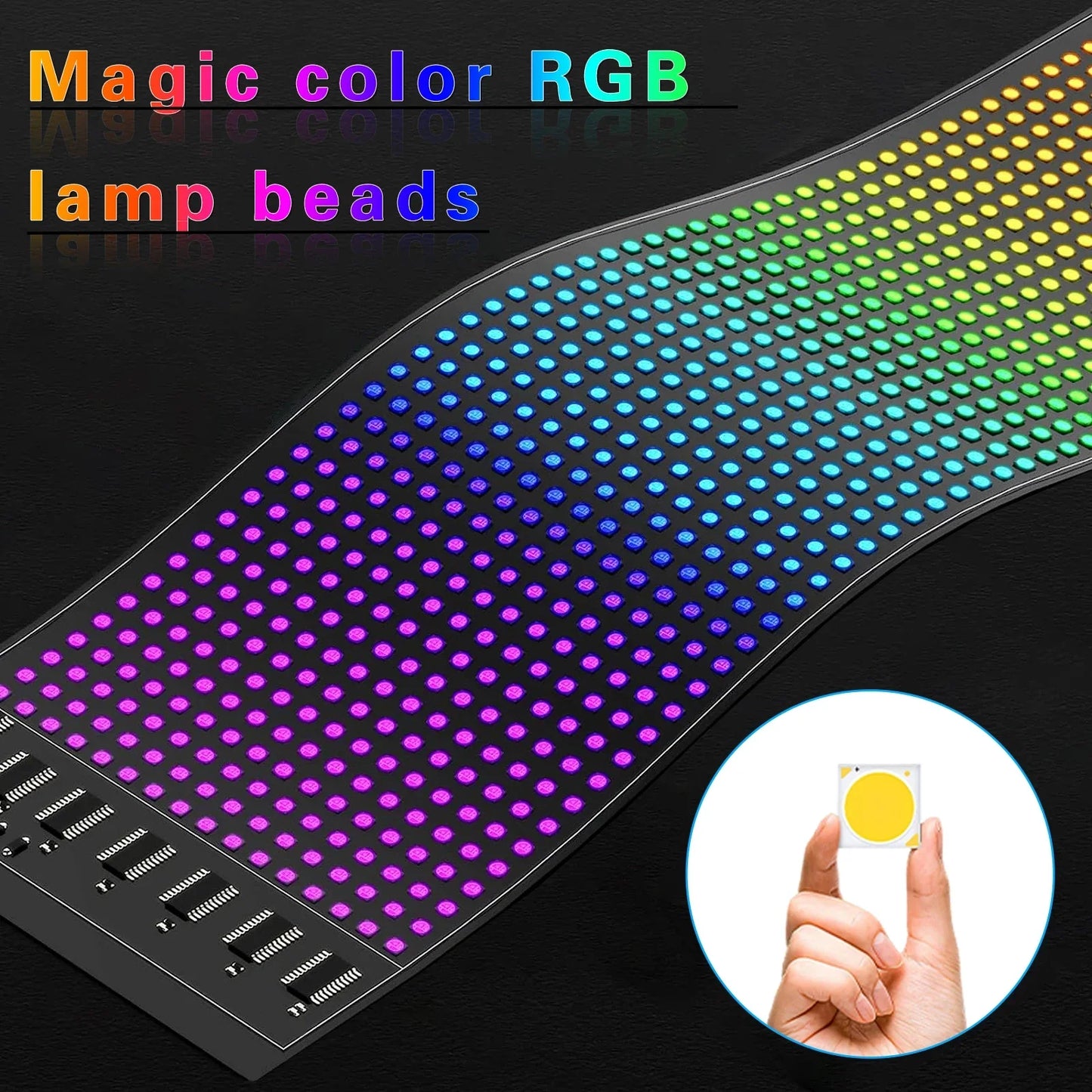 Demon Eyes Car LED Logo — APP-Controlled Pixel Matrix Night Light, Programmable Flexible LED Display for Cars & Trucks