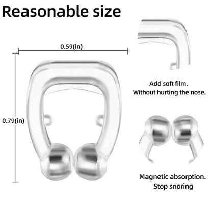 Silicone Magnetic Anti-Snore Nose Clip – Sleep Aid Apnea Guard with Case for Night Snoring Solution