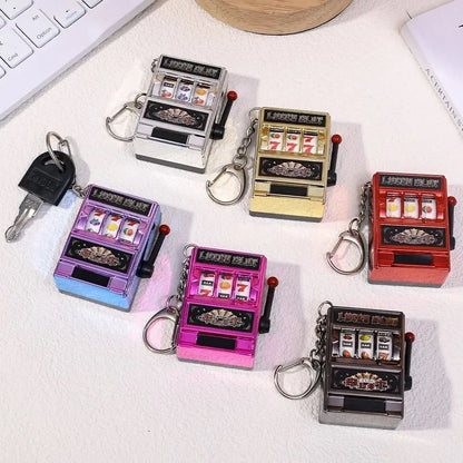 Fruit Slot Machine Keychain – Lucky Charm Mini Casino Pendant Bag Charm, Novelty Gift for Kids & Adults