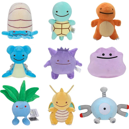 Pokémon Plush Set – Cute Oddish, Charmander, Ditto, Lapras, Dragonite, Magnemite & Omanyte Stuffed Dolls, Birthday & Christmas Gifts