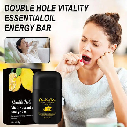 Anti-Snoring Nasal Inhaler — Two-Nostril Aromatherapy Stick with Energy Oil for Sleepiness Relief
