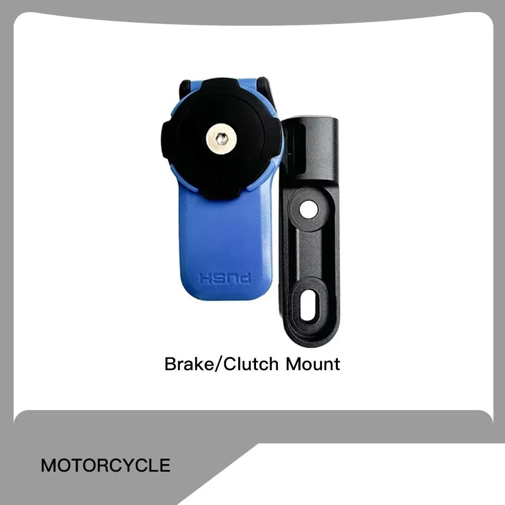 Motorcycle Handlebar Stem Fork Phone Mount — Vibration Dampener with MAG Universal Adapter, Wireless Charger & Mirror Brake Compatible