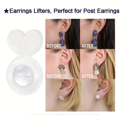 Large Acrylic Earring Backings – Comfortable Ear Lifters Stopper Pads, Practical Secure Earring Support Accessories