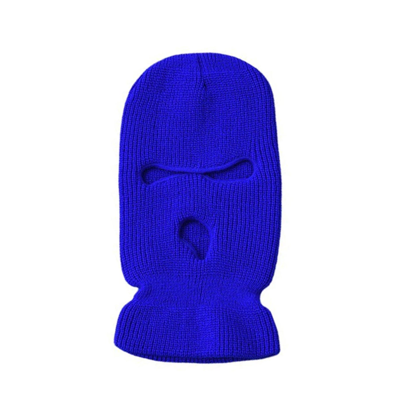 Motorcycle Windproof Full Face Knit Hat - Custom Ski Mask for Men, Warm Wool Balaclava with 3 Holes, Embroidered Winter Ski Mask