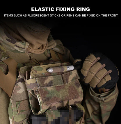 Tactical Admin Phone Pouch MOLLE – Military Hunting Vest Front Panel Map Holder & Utility Carrier Bag for Outdoor Navigation
