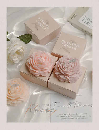 Peony Flower Scented Candle - Perfect Gift Decoration for Mother's Day & Birthdays