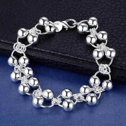925 Sterling Silver Bead Bracelet – High-Quality Romantic Chain for Women, Fashion Jewelry Gift for Engagement, Party & Wedding