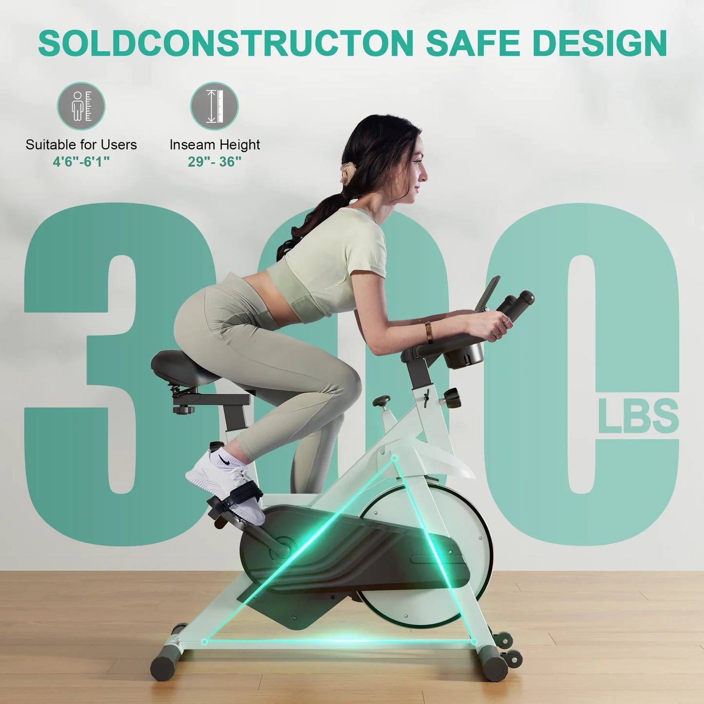Superun Stationary Exercise Bike – 32-Level Magnetic Resistance, Low Noise Home Workout Cycling Bike