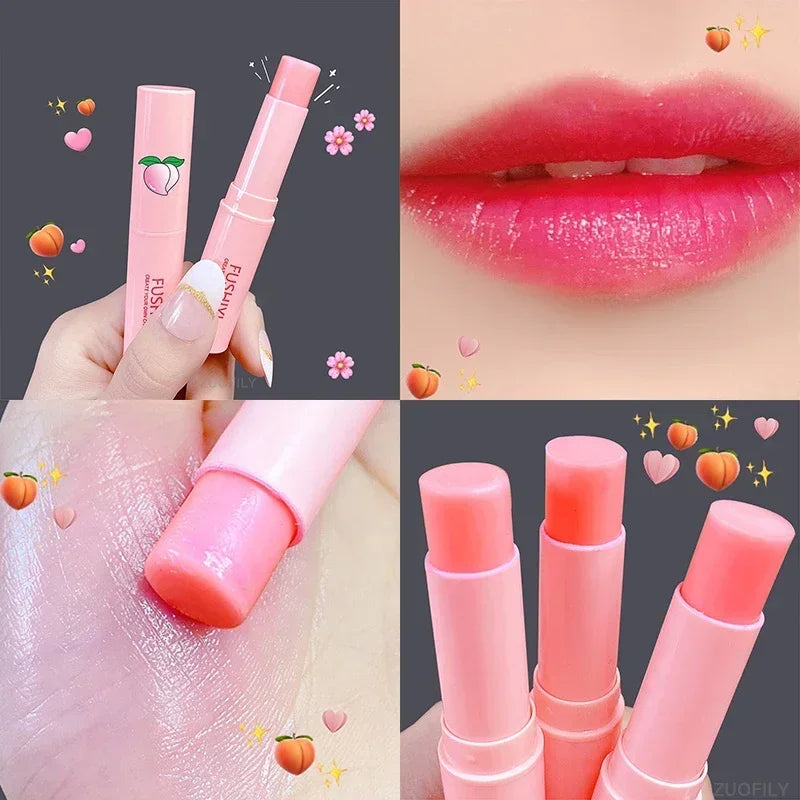Peach Color-Changing Lip Balm – Long Lasting Moisturizing Hydrating Lip Gloss & Lip Care