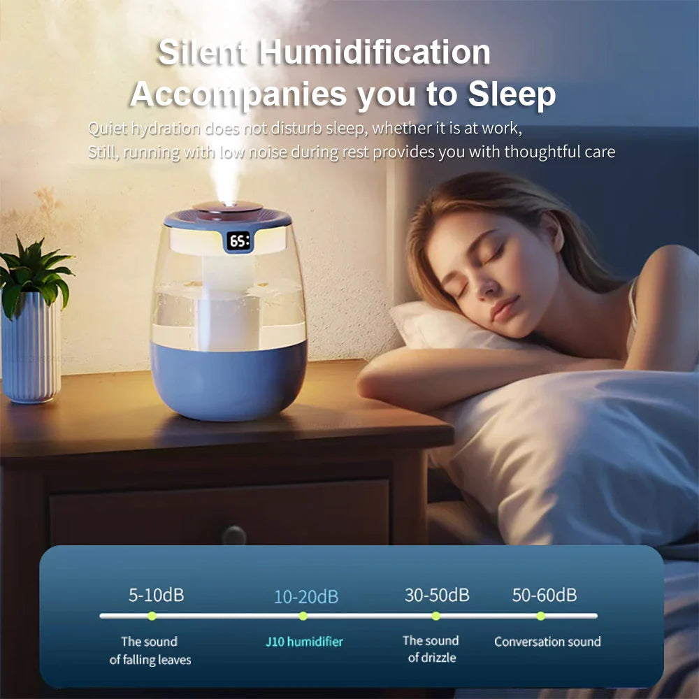 1300ML Air Humidifier – Double Spray Port Essential Oil Diffuser with USB & Light for Home and Office