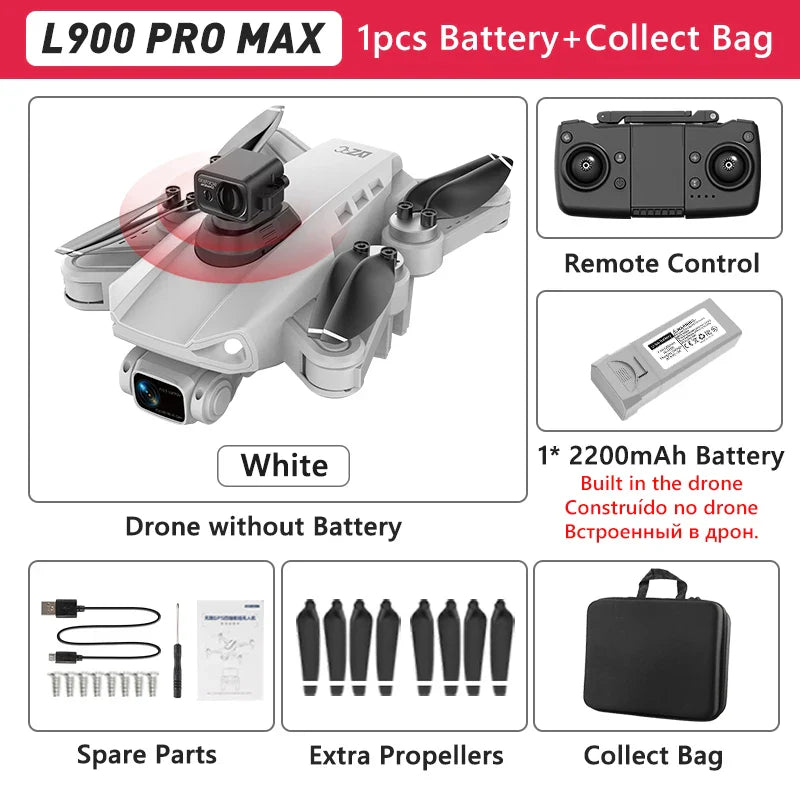 LYZRC L900 PRO GPS Drone – 4K HD Dual Camera, 5G WiFi, Brushless Motor, FPV Quadcopter, Foldable Aerial Photography Drone