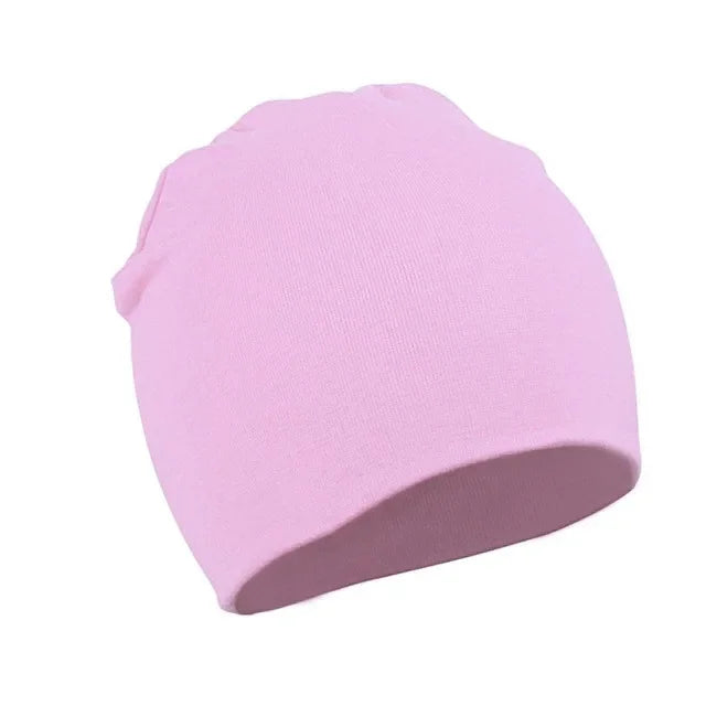 Baby Cotton Beanie Hat - Soft Candy Color Cap for Newborns, Toddlers & Kids