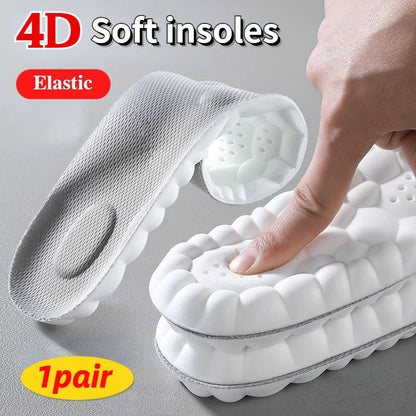 4D Massage Shoe Insoles — Super Soft Latex Sports Insoles with Arch Support, Orthopedic Inserts for Running & Basketball Shoes, Unisex
