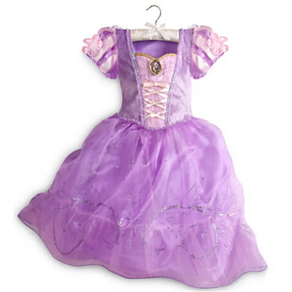 2026 Girls Princess Costume Dress - Elsa, Anna, Snow White, Aurora, Moana, Rapunzel, Mermaid & Belle Carnival Cosplay Party Outfit