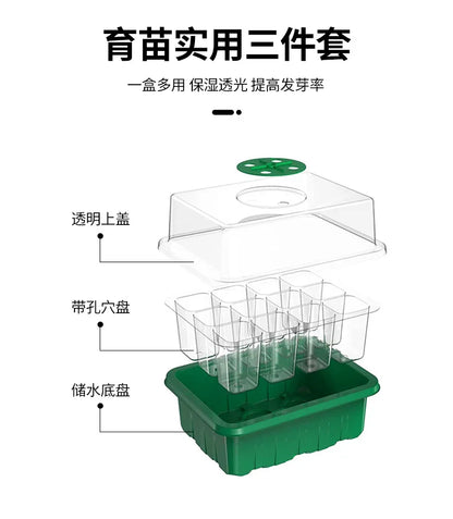 12-Well Plastic Seedling Tray | Insulated Pot for Succulent & Seed Sowing