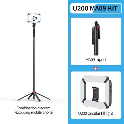 Ulanzi MA09 1.8m Selfie Stick Tripod – Remote Control Tripod for iPhone 16-13 Pro Max & Android with Panoramic Ball Head Holder