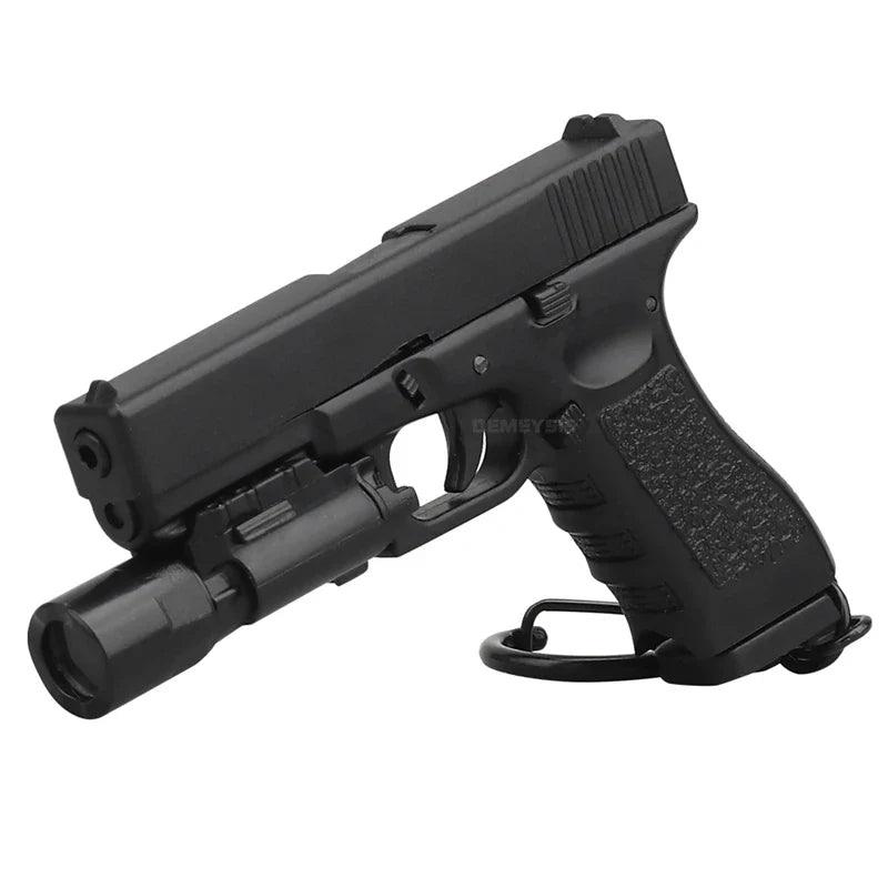 Tactical Mini Pistol Keychain - P320 G17 Gun Shape Detachable Key Ring Realistic Model Toy Decoration