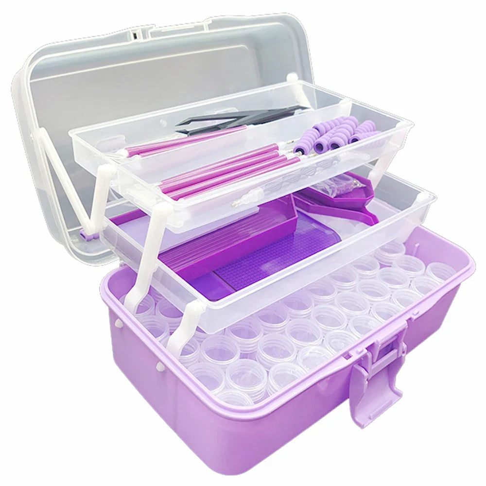 Diamond Art Organizer Suitcase Kit – Kawaii Bead Box and Painting Storage Pouches for DIY Accessories